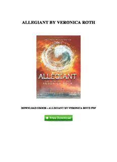 veronica roth allegiant pdf Kindle Editon