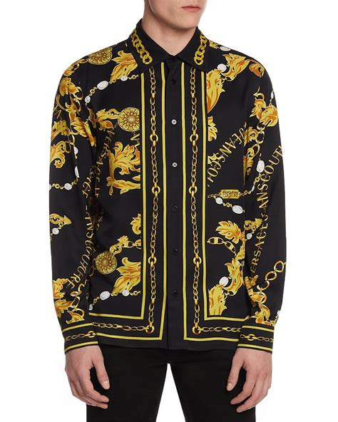 versace button down shirt