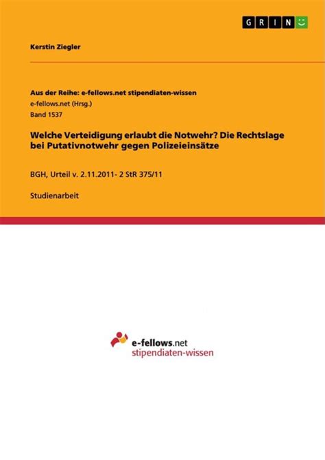 verteidigung erlaubt rechtslage putativnotwehr polizeieins tze Epub
