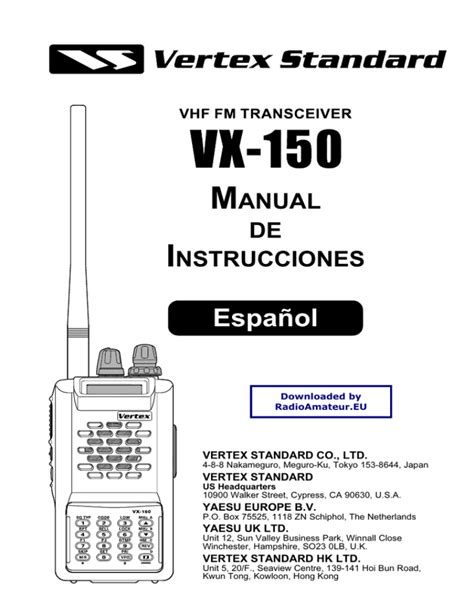 vertex vx 150user manual PDF