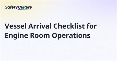 vessel engine room maintenance checklist PDF