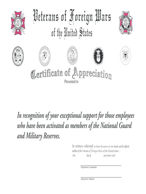 vfw certificate of appreciation template Ebook Epub