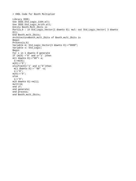 vhdl code for modified booth multiplier Doc