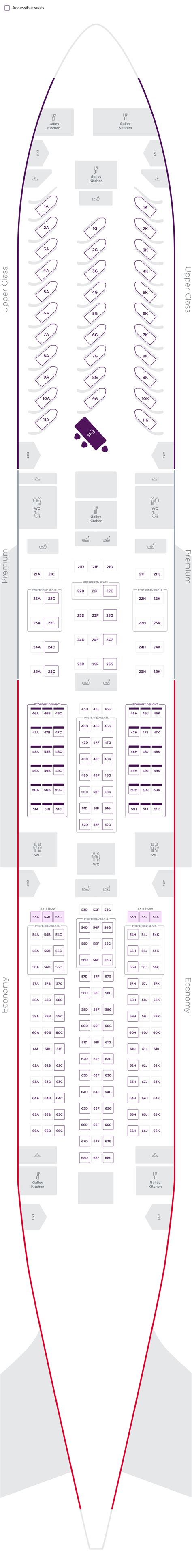 Virgin Atlantic Seat Chart