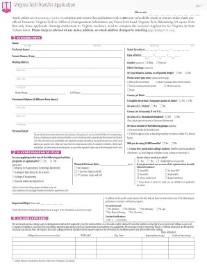 virginia tech transfer application