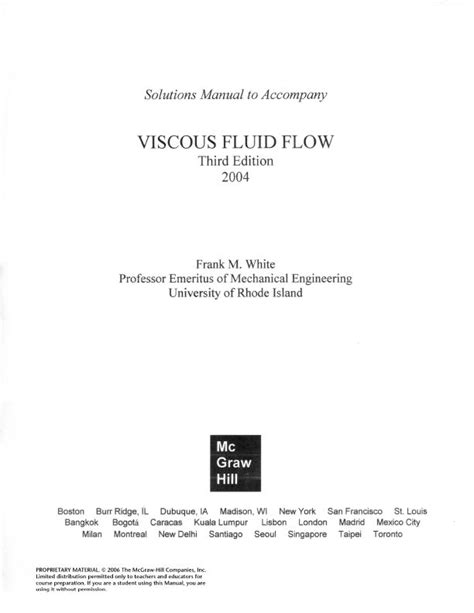 viscous fluid flow solution manuals white Doc