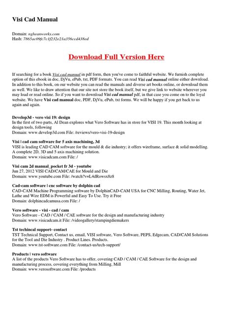 visi cad manual pdf Reader