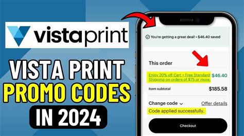 vistaprint promo code 2024