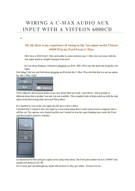 visteon 6000cd user guide Doc