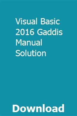 visual basic gaddis solution manual Epub