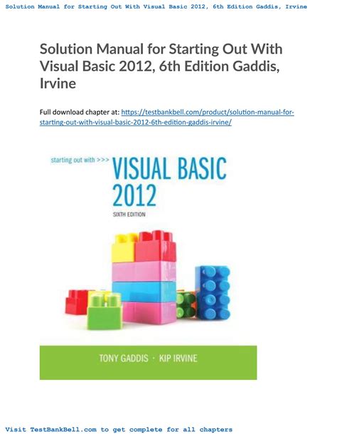 visual basic gaddis solution manual Epub