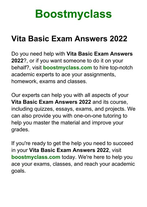 vita basic exam answers PDF