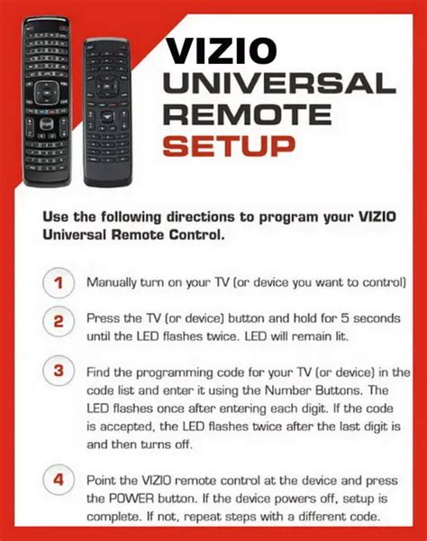 vizio universal remote control codes PDF