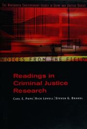 voices from the field readings in criminal justice research cr Epub