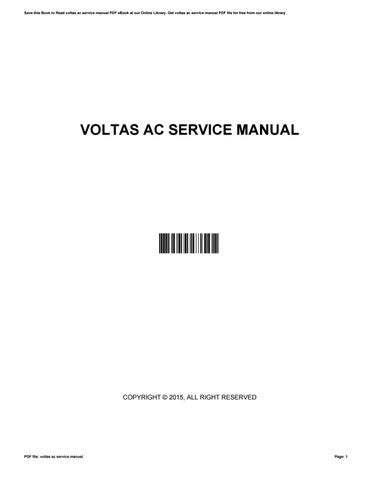 voltas ac service manual PDF