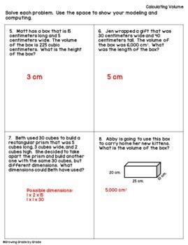 volume word problems 5th grade PDF