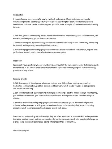 volunteering speech outline Ebook Epub