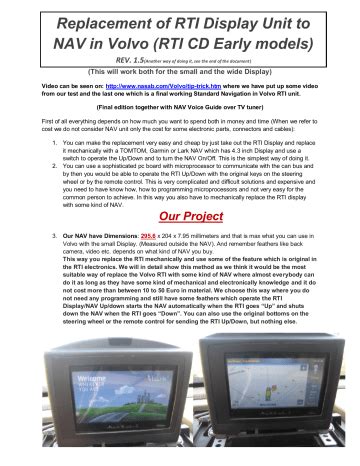 volvo rti user manual PDF