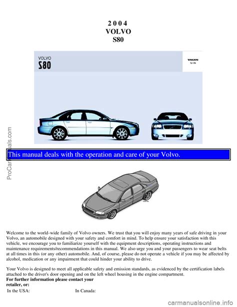volvo s80 2004 manual Reader
