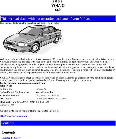 volvo s80 user manual Reader