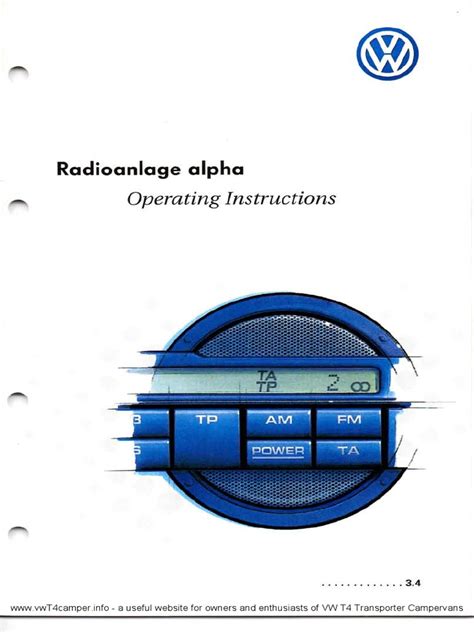 vw alpha radio manual Reader