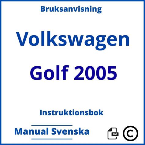 vw golf 2005 manual pdf Epub