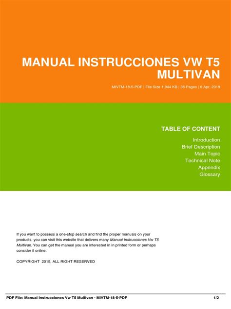 vw t5 multivan manual pdf PDF