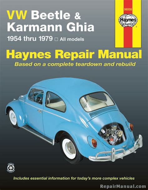 vw volkswagen beetle service manual repair 1954 1979 PDF