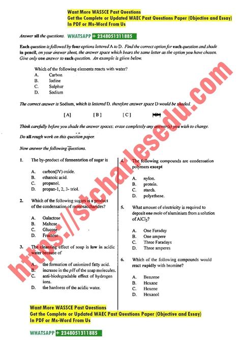 waec questions for chemistry essay and objective Epub