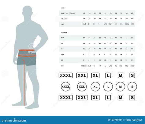 waist size chart men