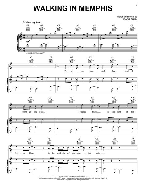 walking in memphis marc cohn sheet music pdf Epub