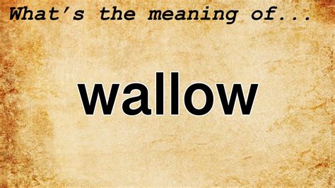 wallow in misery meaning