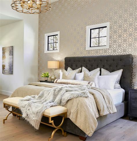 wallpaper accent wall master bedroom