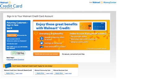 walmart credit card access PDF