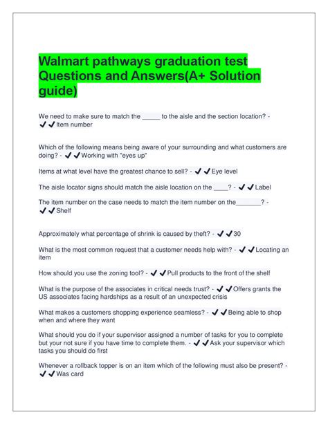 walmart pathways graduation test answers 2019