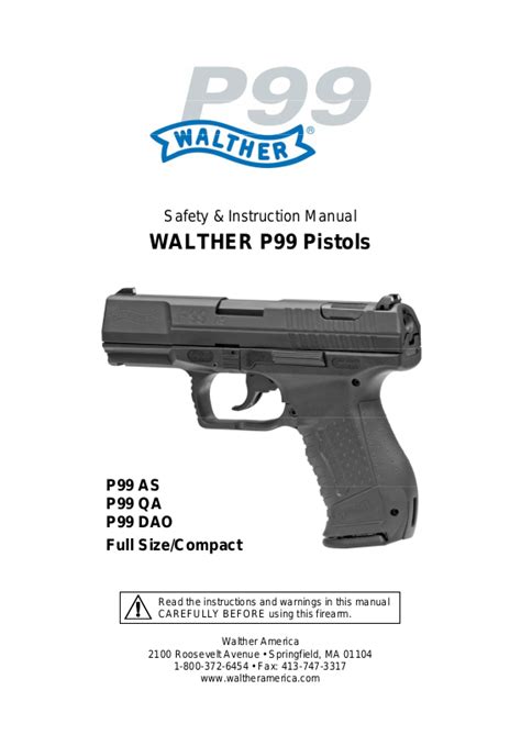 walther p99 owners manual online for free Doc