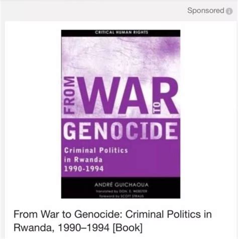 war genocide criminal politics 1990?1994 Kindle Editon