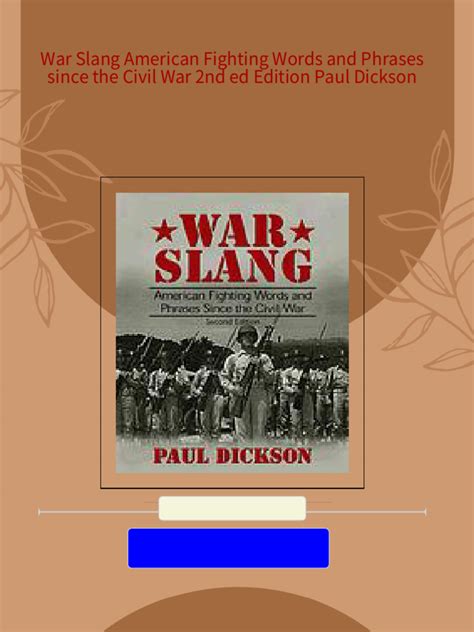 war slang american fighting words and phrases since the civil war second edition Doc