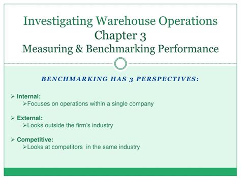 warehouse performance assessment amp benchmarking Reader