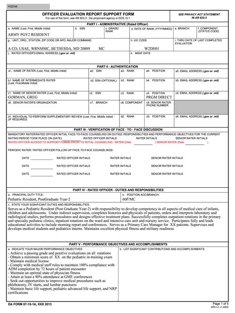 warrant officer oer support form example Epub