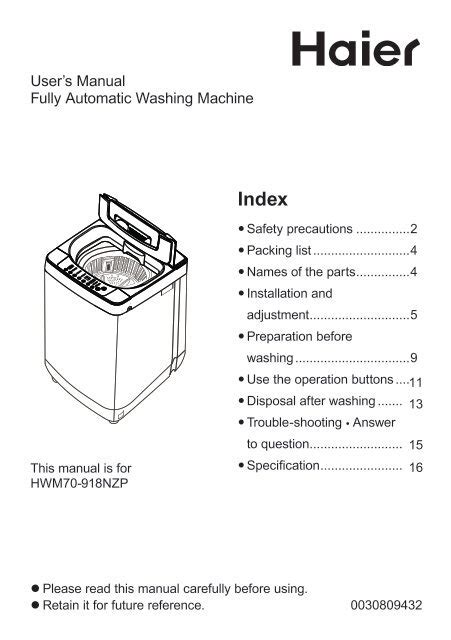 washing machine instruction manuals Kindle Editon