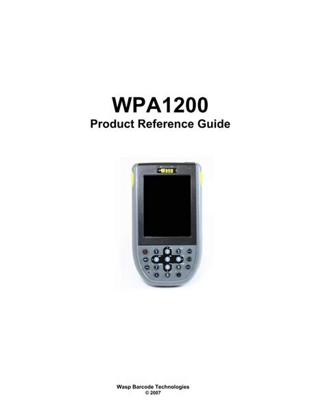 wasp wpa1200 pdas and handhelds owners manual Epub