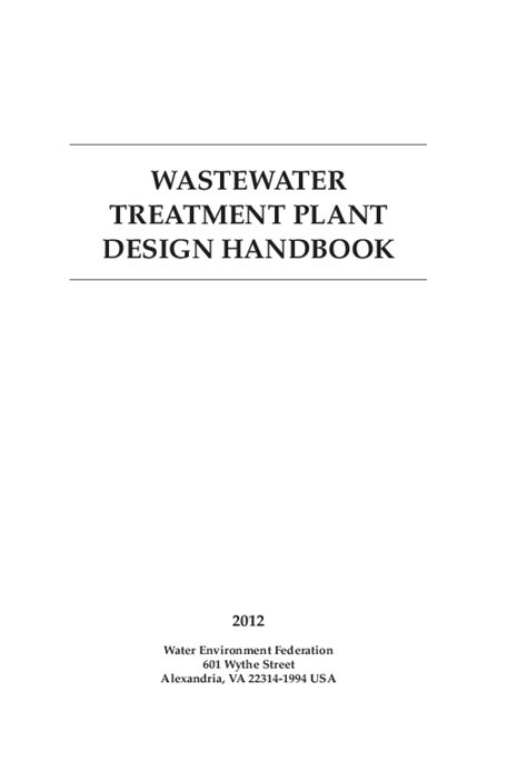 wastewater treatment plant design handbook free Kindle Editon