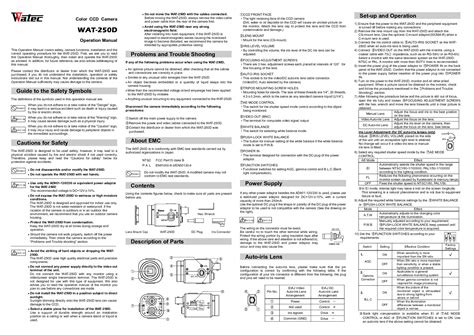 watec 250d ntsc security cameras owners manual PDF