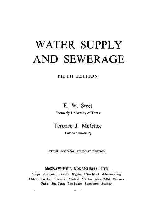 water supply sewerage steel mcghee pdf Kindle Editon