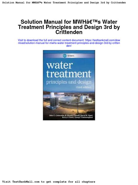water treatment principles and design solution manual Doc