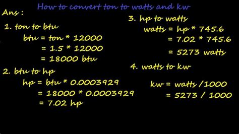 watt to btu/h