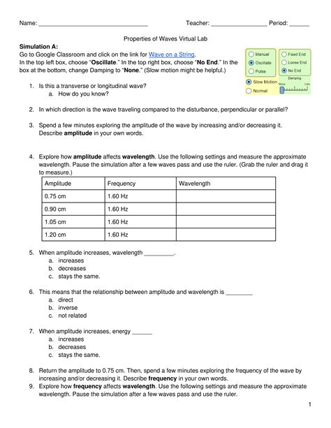 wave properties lab 25 answers PDF