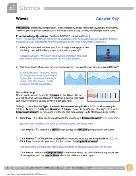 waves gizmo answer key