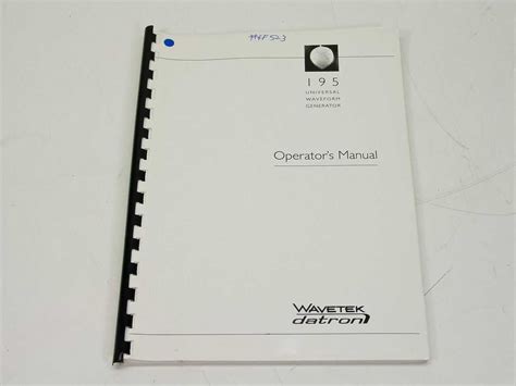 wavetek 1385 operators maintenanceuser manual Reader